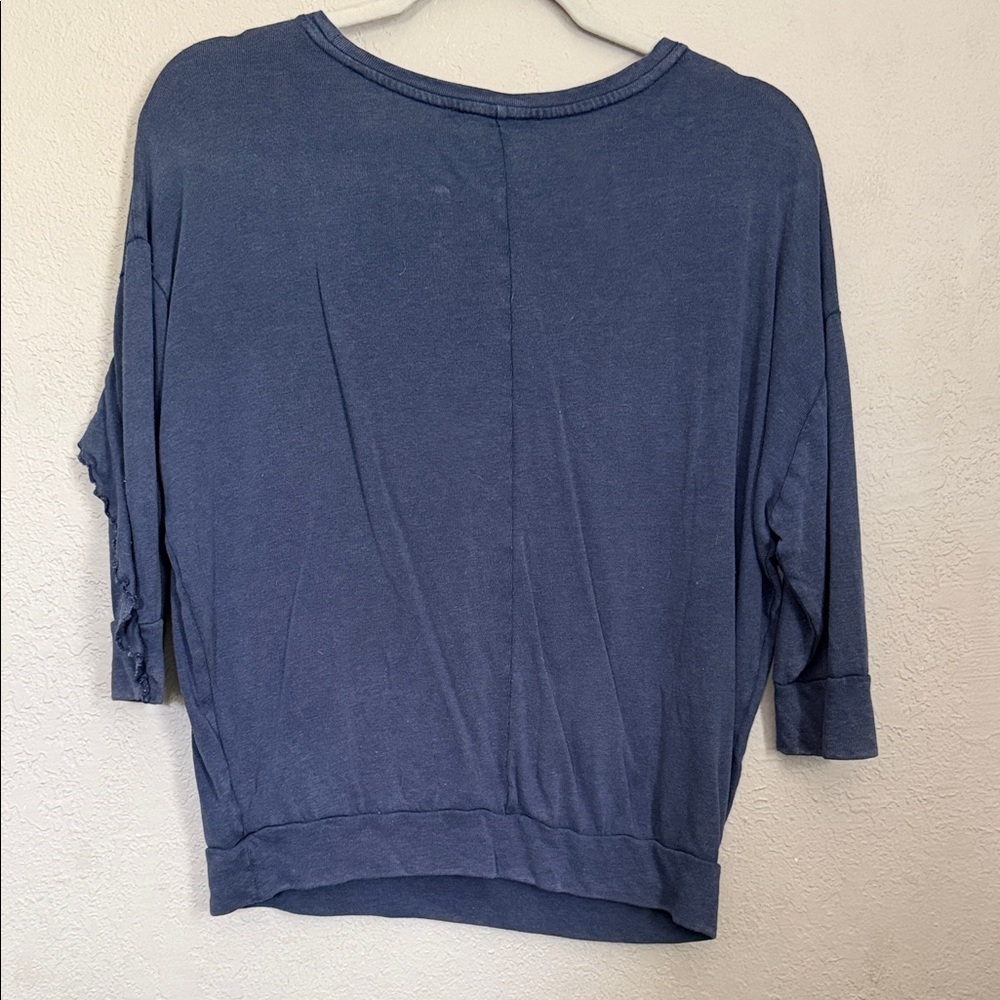 Express Navy Ruffle Detail Sweatshirt - Picture 3 of 3